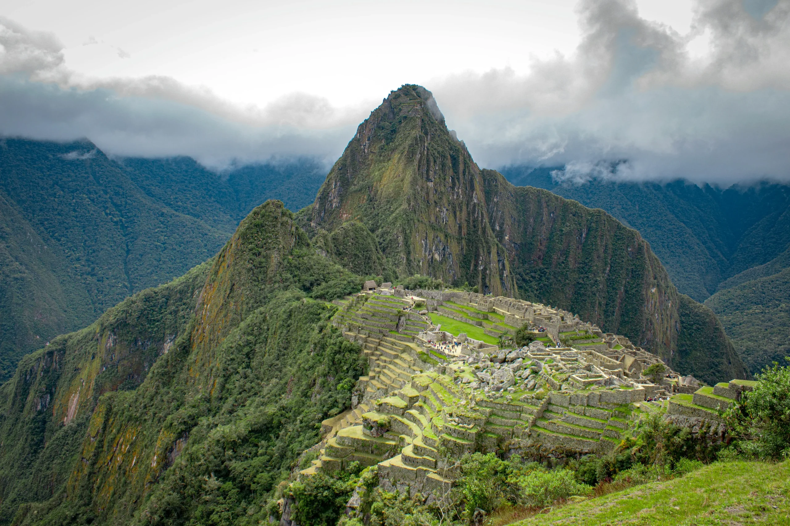 Traveler hiking Rainbow Mountain Peru